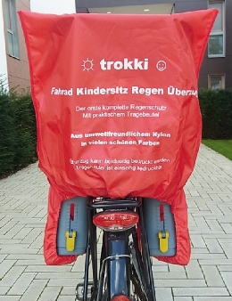 Fahrrad-Kindersitz-Regenschutz von hinten
