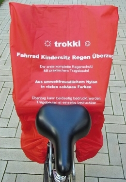 Fahrrad-Kindersitz-Regenschutz von vorne