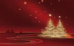 Weihnachtskarte »Goldenes Baumpaar«, 190x120 mm