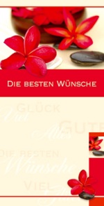 PC-Karte Exclusiv - Blumen und Steine - Die besten Wünsche - Format 10,5 x 21 cm