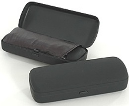 Etui für SUPER-MINI-Taschenschirm »Miniatur« schwarz, offen und geschlossen