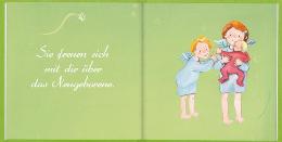 Geschenkbuch »Deine Schutzengel gratulieren zur Geburt!«, 165x165 mm, Beispiel Doppel-Innenseite