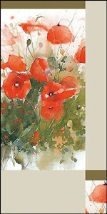 Glückwunschkarte »Mohnblumen-Aquarell«, 105x210 mm