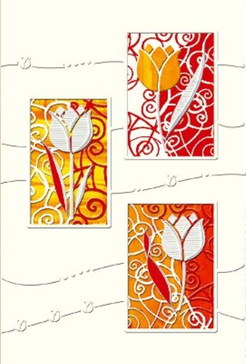 Osterkarte »geprägte Tulpen«, 115x170 mm