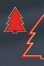 Spenden-Weihnachtskarte »dunkelgrau, Baum rot«, 115x170mm