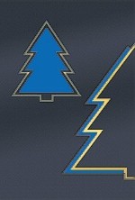 Spenden-Weihnachtskarte »dunkelgrau, Baum blau«, 115x170mm