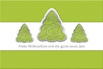 Weihnachtskarte »grüne Bäume in Laserstanzung«, 170x115 mm