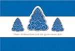 Weihnachtskarte »blaue Bäume in Laserstanzung«, 170x115 mm