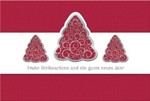Weihnachtskarte »rote Bäume in Laserstanzung«, 170x115 mm