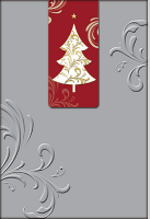 Weihnachts-Spendenkarte »grau mit Ornament und Magnetlesezeichen«, 110x163mm