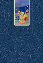 Spenden-Weihnachtskarte »blau mit Magnetlesezeichen«, 170x115mm