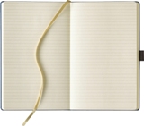 Notizbuch Ivory, 130x210mm, Leseband, Elastikband,Utensilientasche, Kuli-Schlaufe