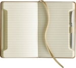 Notizbuch Ivory, 90x140mm, mit Aussparung für Kugelschreiber