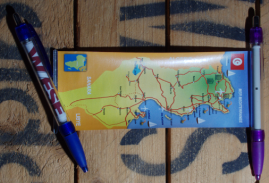 Bannerkugelschreiber mit Landkarte
