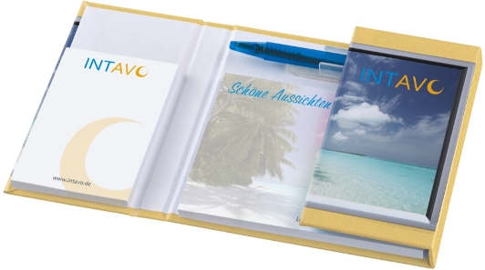 KombiSet Haftnotizen 50x72mm + 100x72mm + 5 Filmmarker in Bookcover, geschlossen