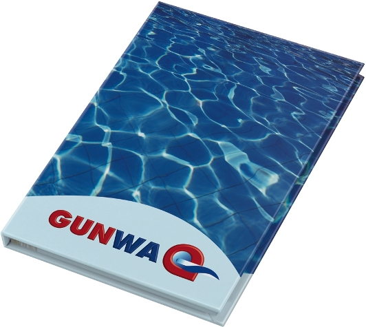 KombiSet Haftnotizen 50x72mm + 100x72mm + 5 Filmmarker in Bookcover, geschlossen