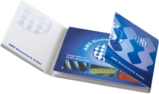 KombiSet Haftnotizen 50x72mm + 100x72mm + 5 Filmmarker in Bookcover, geschlossen