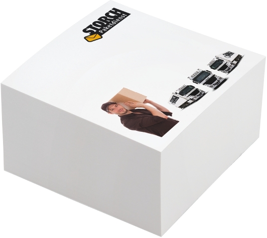 NotizKlotz 98x98 mm, Einzelzettel 4farbig bedruckt