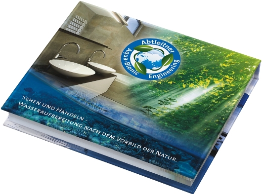 MiniOffice mit 2 Bl&ouml;cken und eiinem Metall-Kugelschreiber in Bookcover, geschlossen