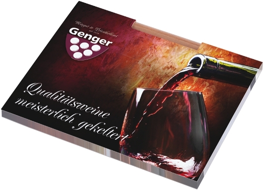 MiniOffice mit 1 Haftnotizblock und eiinem Bleistift in Karton-Umschlag 4farbig bedruckt, geschlossen