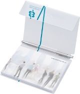MiniOffice in 1farbig bedrucktem PP-Umschlag mit Klappe und Kunststoff- Kugelschreiber, offen