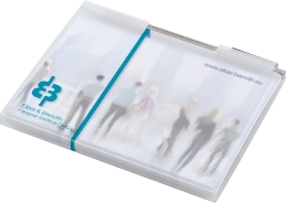 MiniOffice mit 1 Haftnotizblock und einem Metall-Kugelschreiber in PP-Umschlag mit Klappe,  1farbig bedruckt, geschlossen