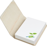 Haftnotizblock in Ahornumschlag, offen