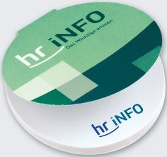 Haftnotizen in Kartonumschlag rund gestanzt, geschlossen