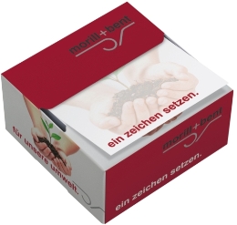 Haftetiketten 75x75 mm in Z-Lage in Spenderbox 40 mm Höhe