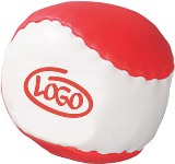 Anti-Stress-Ball aus Kunstleder rot/weiß