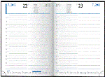 Tagesbuchkalender 143x205mm schwarz/blau
