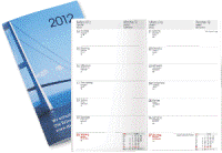 Taschenkalender, 87x153 mm, 3sprachig, 1 Woche auf 1 Seite