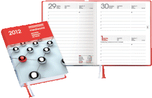 Taschenkalender, 105x148 mm, 3sprachig, 1 Tag je Seite