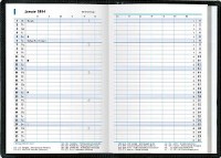 Taschenkalender, 87x153 mm, deutsch, 1 Monat auf 2 Seiten