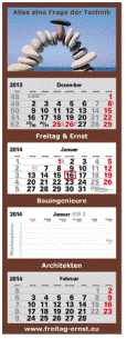 Dreimonatskalender »Chart«, 330x905 mm