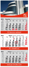 Dreimonatskalender »Easy Post«, 330x768 mm