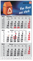 Dreimonatskalender »Supra«, 320x600 mm