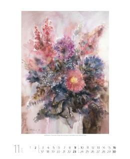 Wandkalender »Blumenaquarelle«, 460x550 mm, November