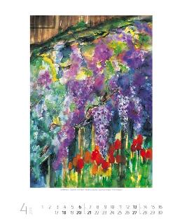 Wandkalender »Blumenaquarelle«, 460x550 mm, April