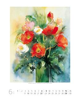 Wandkalender »Blumenaquarelle«, 460x550 mm, Juni