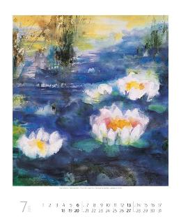 Wandkalender »Blumenaquarelle«, 460x550 mm, Juli