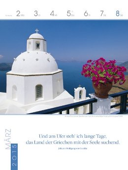 Literatur-Wochen-Kalender »Reiselust«, 240x320 mm, 1.Märzwoche