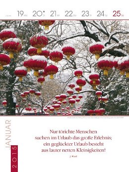 Literatur-Wochen-Kalender »Reiselust«, 240x320 mm, 4.Januarwoche