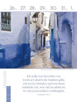 Literatur-Wochen-Kalender »Reiselust«, 240x320 mm, 5.Januarwoche