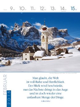 Literatur-Wochen-Kalender »Reiselust«, 240x320 mm, 2.Februarwoche