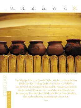 Literatur-Wochen-Kalender »Buddhistische Weisheiten«, 240x320 mm, 1.Februarwoche