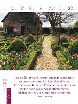 Literatur-Wochen-Kalender »Gartenlust«, 240x320 mm, 3.Märzwoche