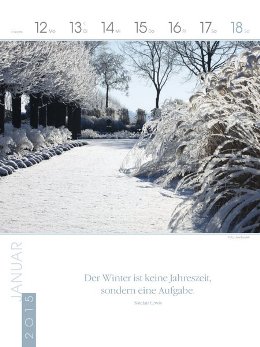 Literatur-Wochen-Kalender »Gartenlust«, 240x320 mm, 3.Januarwoche