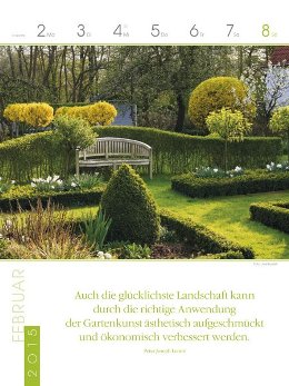Literatur-Wochen-Kalender »Gartenlust«, 240x320 mm, 1.Februarwoche
