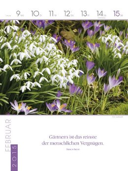 Literatur-Wochen-Kalender »Gartenlust«, 240x320 mm, 2.Februarwoche